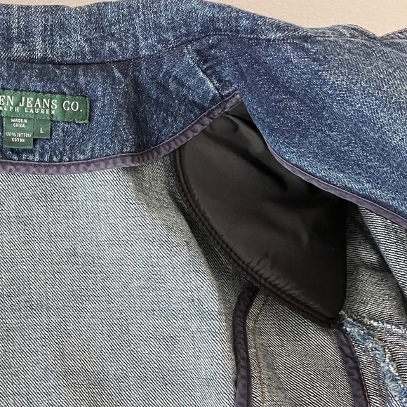 Lauren Jeans CO Denim Jacket with RLL Monogram Buttons size L - Picture 9 of 16
